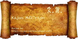 Kajos Márton névjegykártya