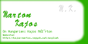 marton kajos business card